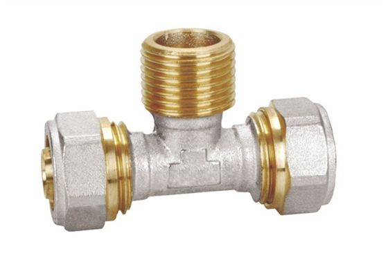 PF5007 Bakır Pex -al pex Erkek Tee Basıncı Max 25 Bar Filmiş ISO228/1 16X1/2