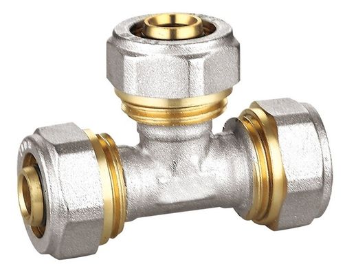 PF5006 Eşit Tee Boru Ek Parçaları, Pirinç Pex Al Pex Ek Parçaları ISO228 / 1 Dişli
