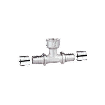 PEX Boru için Dövme Pirinç Düz Dişi Konnektör 16mm 20mm 25mm