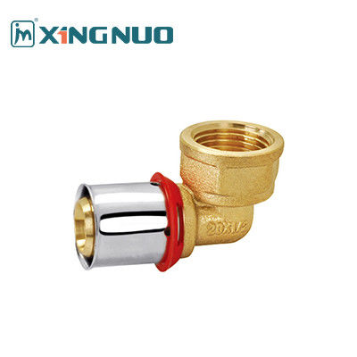 Bakır Nikel Gaz Medyası için Sıkıştırma Fittings Al Pex Fittings Kırmızı Renk 1/2