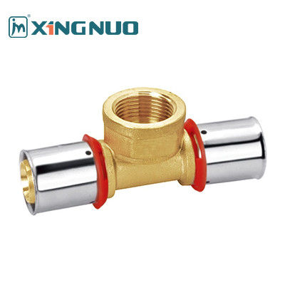 Endüstriyel basın için 150 PSI Bakır Sıkıştırma Tee Bağlantısı PEX 16-32mm Kadın İplik Tee Bakır Pex Boru Bağlantıları