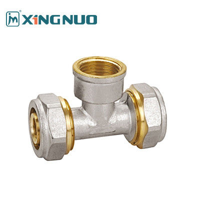 1Mpa Su Medyası Bakır Dirsek Fittings Kadın Bağlantı PEX Fittings 1/2 3/4 1 Inch Kadın İp Tee PEX Sıkıştırma